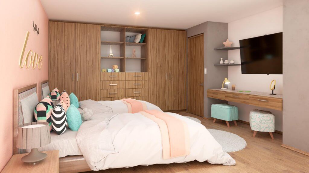 RENDER DORMITORIO NIÑAS